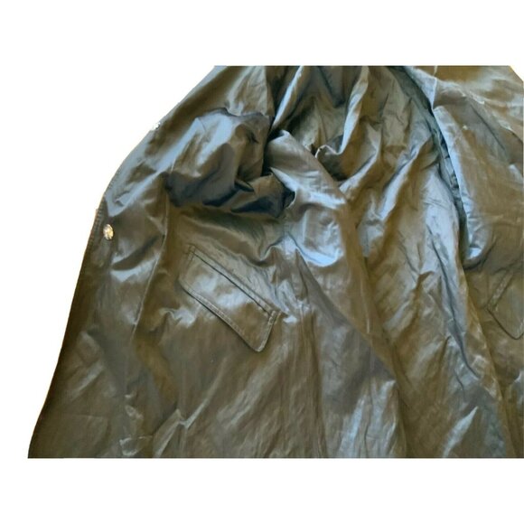 Hunter Green Long Raincoat With Concealed Button Closure & Pockets - Picture 5 of 9